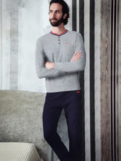 Lonsdale Pigiama lungo da uomo in cotone
