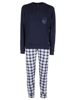 Lonsdale Pigiama lungo da uomo con pantaloni a quadri