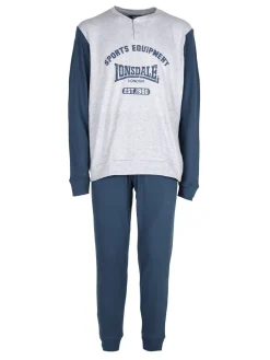 Lonsdale Pigiama lungo da uomo in cotone interlock