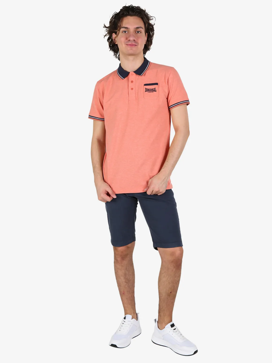 Lonsdale Polo da uomo a maniche corte con taschino