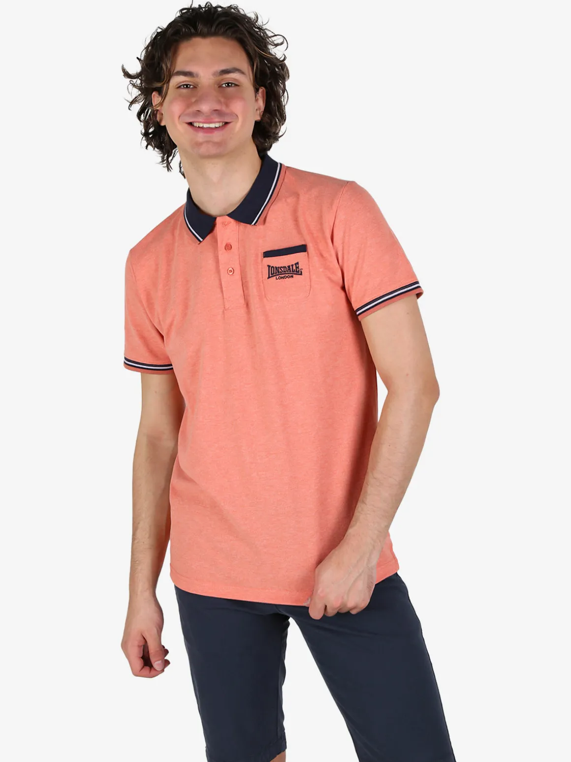 Lonsdale Polo da uomo a maniche corte con taschino