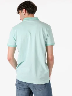 Lonsdale Polo da uomo in cotone a maniche corte con taschino - acqua marina