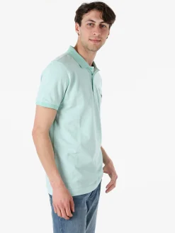 Lonsdale Polo da uomo in cotone a maniche corte con taschino - nero