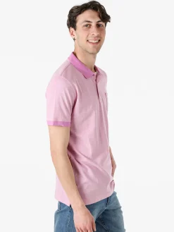 Lonsdale Polo da uomo in cotone a maniche corte con taschino - rosa