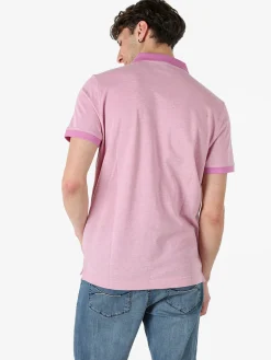 Lonsdale Polo da uomo in cotone a maniche corte con taschino - rosa