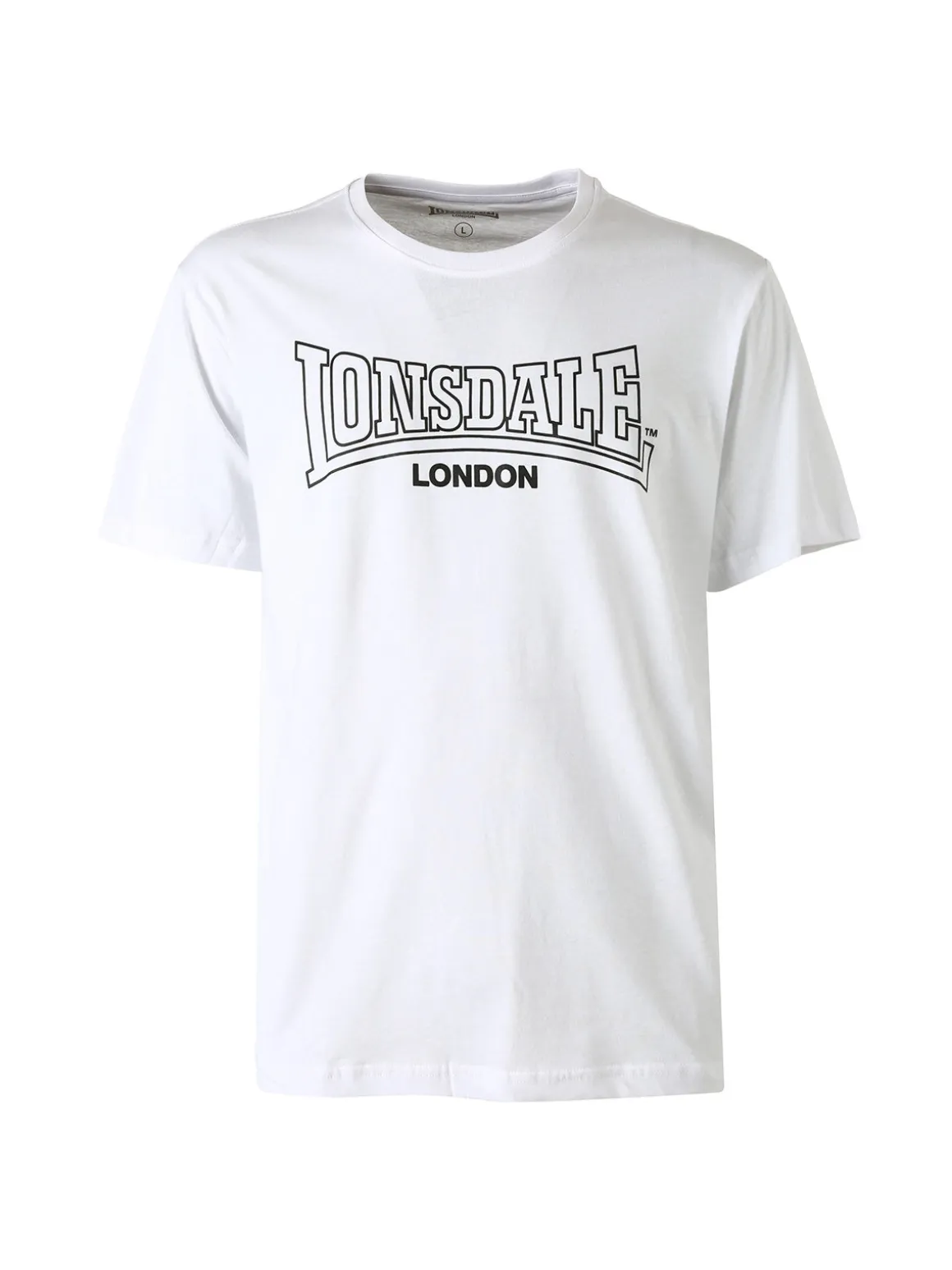 Lonsdale T-shirt da uomo in cotone con logo - bianco