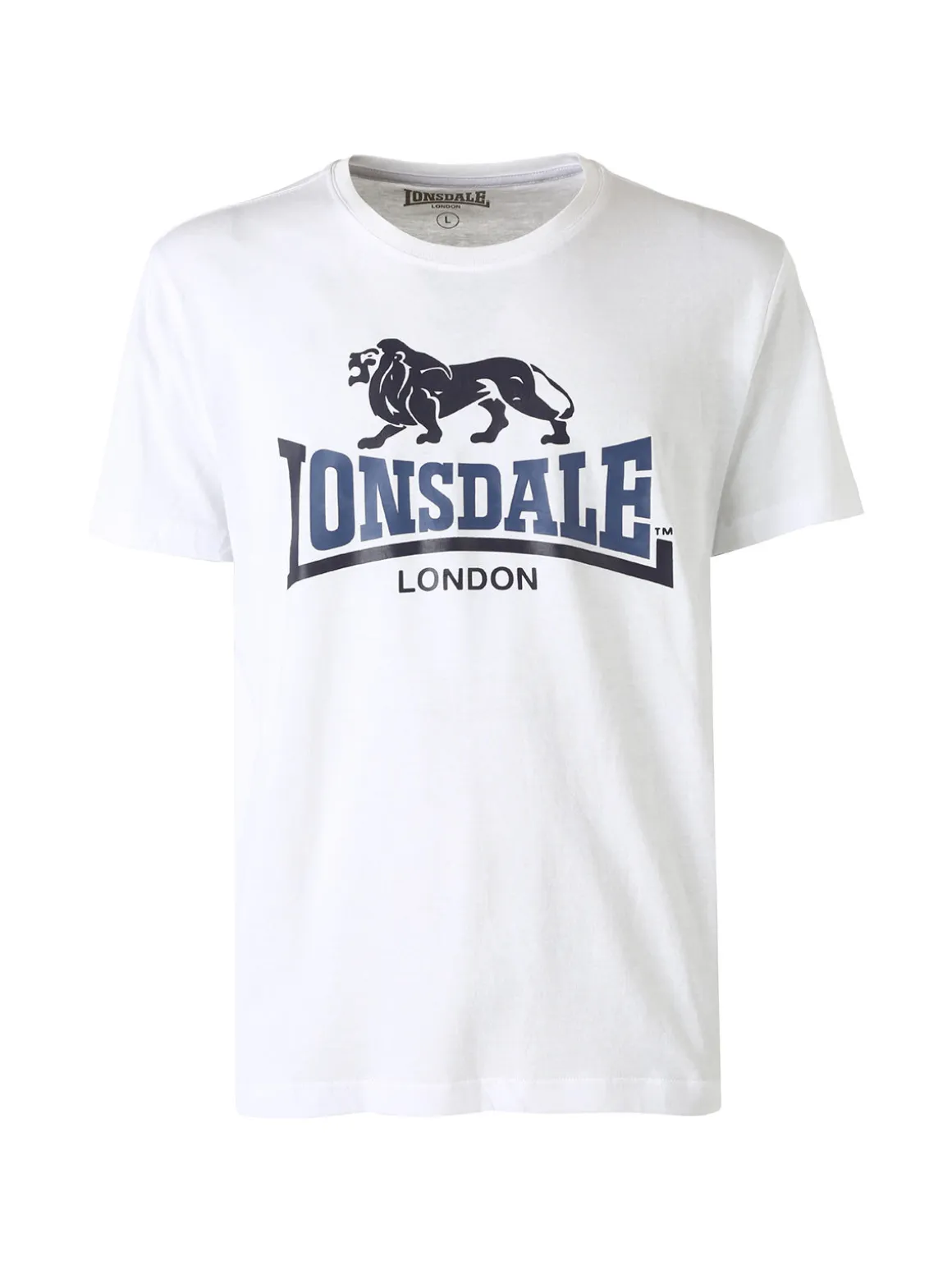 Lonsdale T-shirt da uomo in cotone con logo - bianco