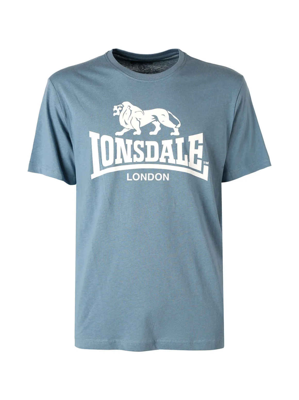 Lonsdale T-shirt da uomo in cotone con maxi stampa logo - blu