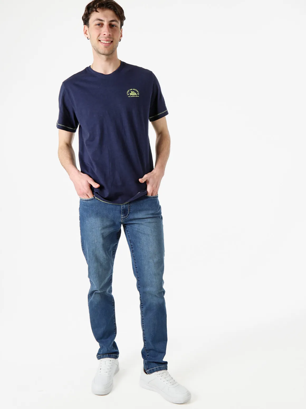 Lonsdale T-shirt da uomo in cotone - blu scuro