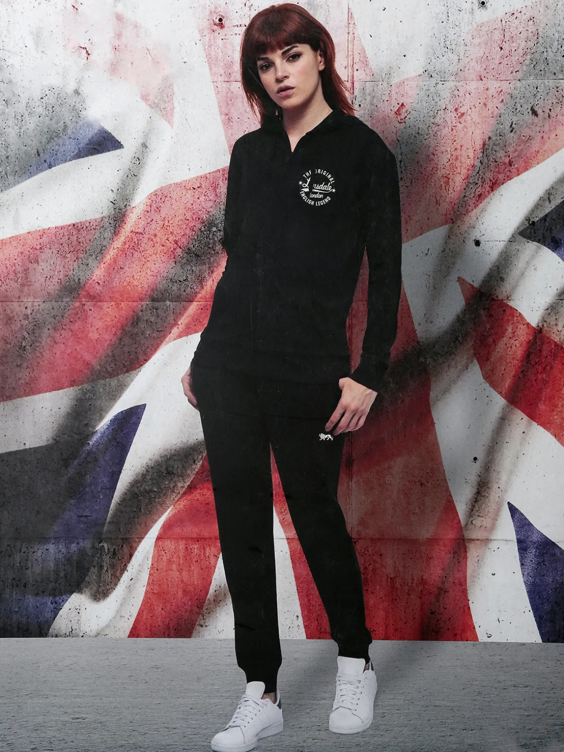 Lonsdale Tuta donna 2 pezzi full zip con cappuccio