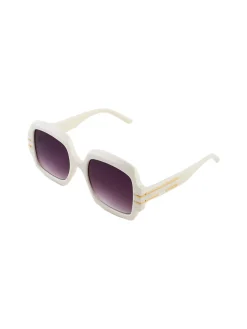 Looks Style Occhiali da sole quadrati da donna - bianco