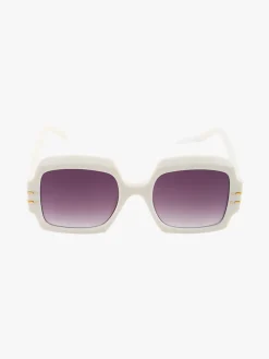 Looks Style Occhiali da sole quadrati da donna - bianco