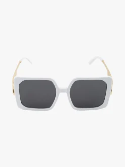 Looks Style Occhiali da sole quadrati da donna - bianco