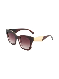 Looks Style Occhiali da sole squadrati da donna - marrone