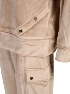 Lormar Completo tuta da donna in ciniglia soft con tasconi - khaki