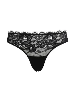 Lormar Party coordinato intimo donna in pizzo con top a maniche lunghe + brasiliana - nero