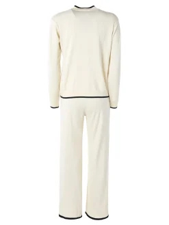 Lormar SELFIE Completo tuta da donna full zip in maglia leggera rasata - panna