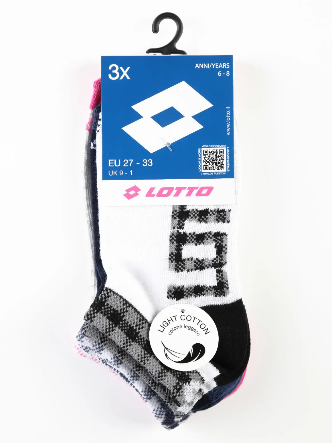 Lotto Calze corte da bambina. Confezione da 3 paia