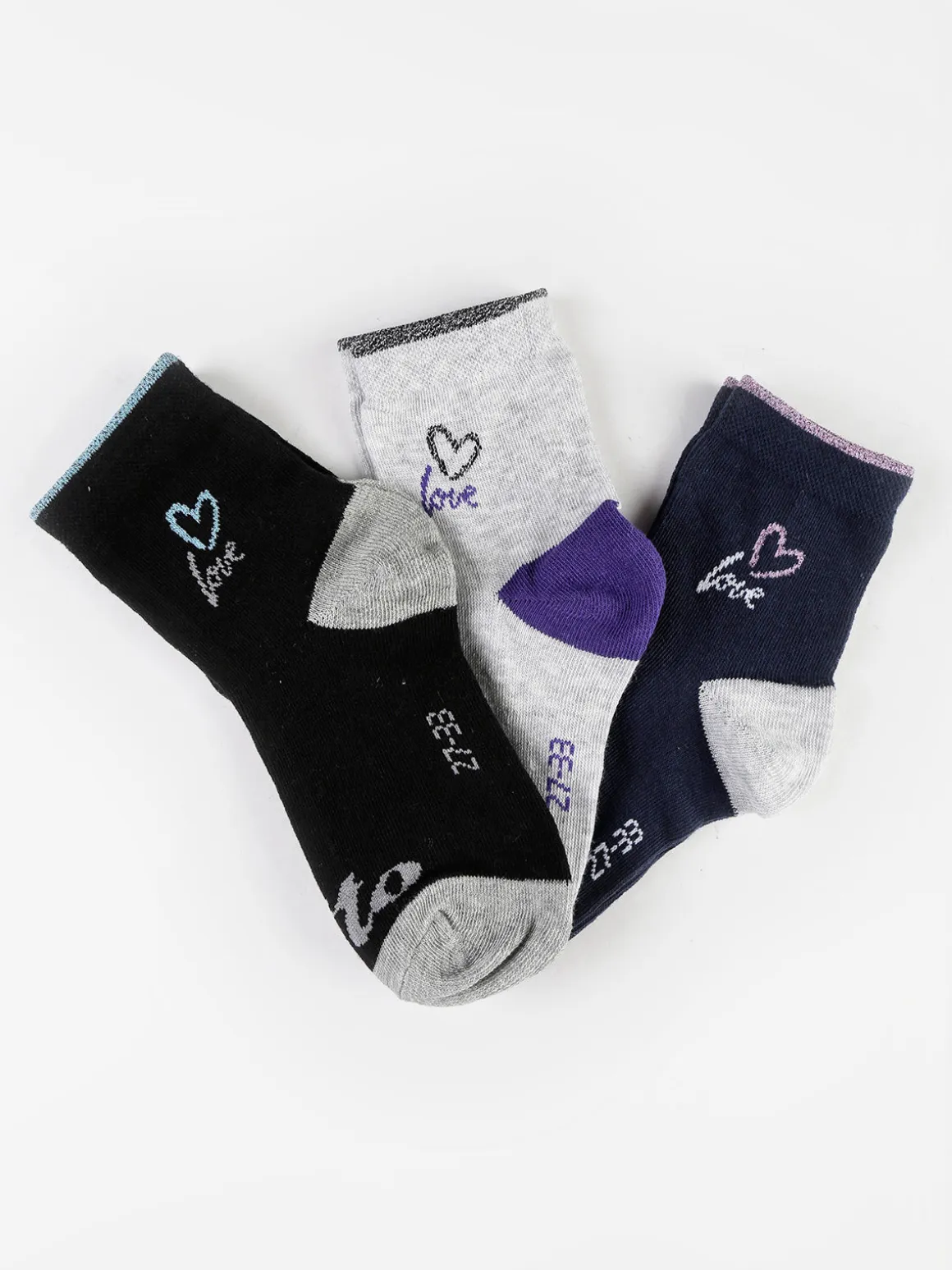 Lotto Calze midi da bambina con lurex Confezione 3 paia