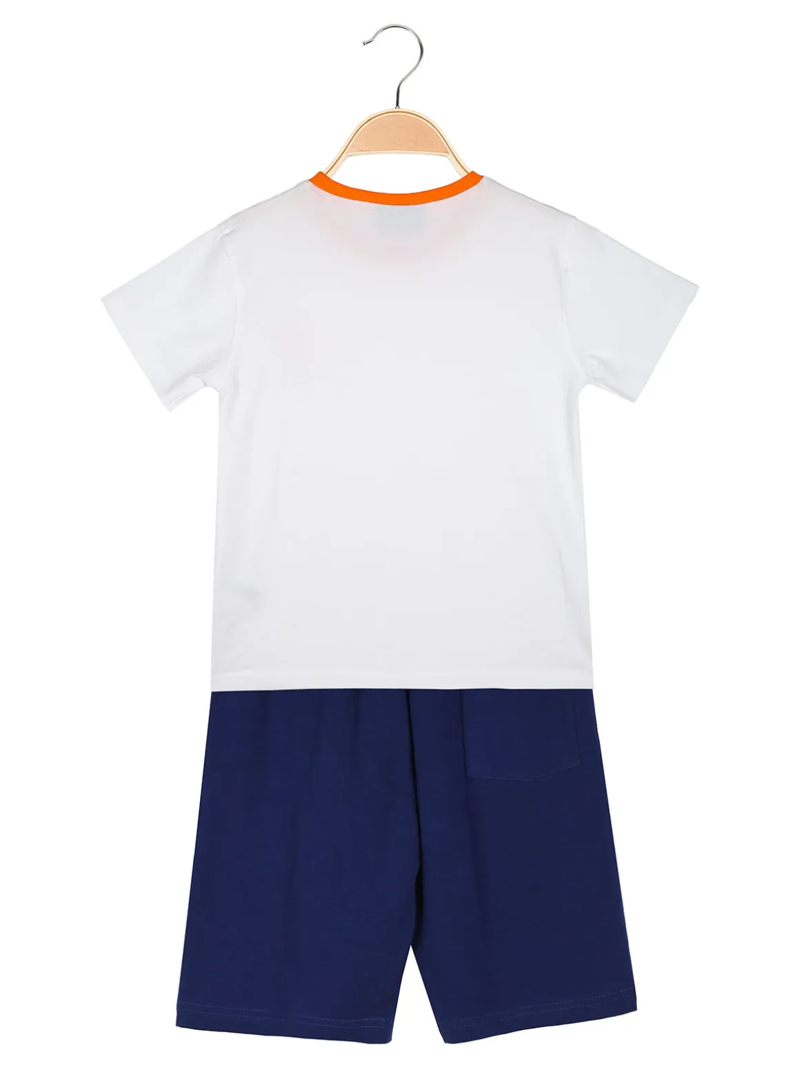 Lotto Completo corto da bambino in cotone con t-shirt logo e bermuda - arancione