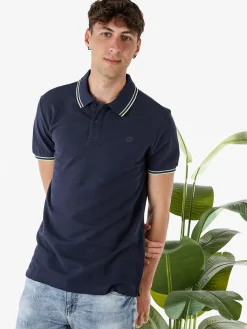 Lotto Polo da uomo in cotone a maniche corte - blu scuro