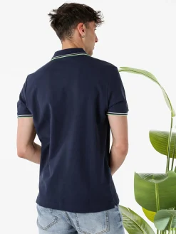 Lotto Polo da uomo in cotone a maniche corte - blu scuro