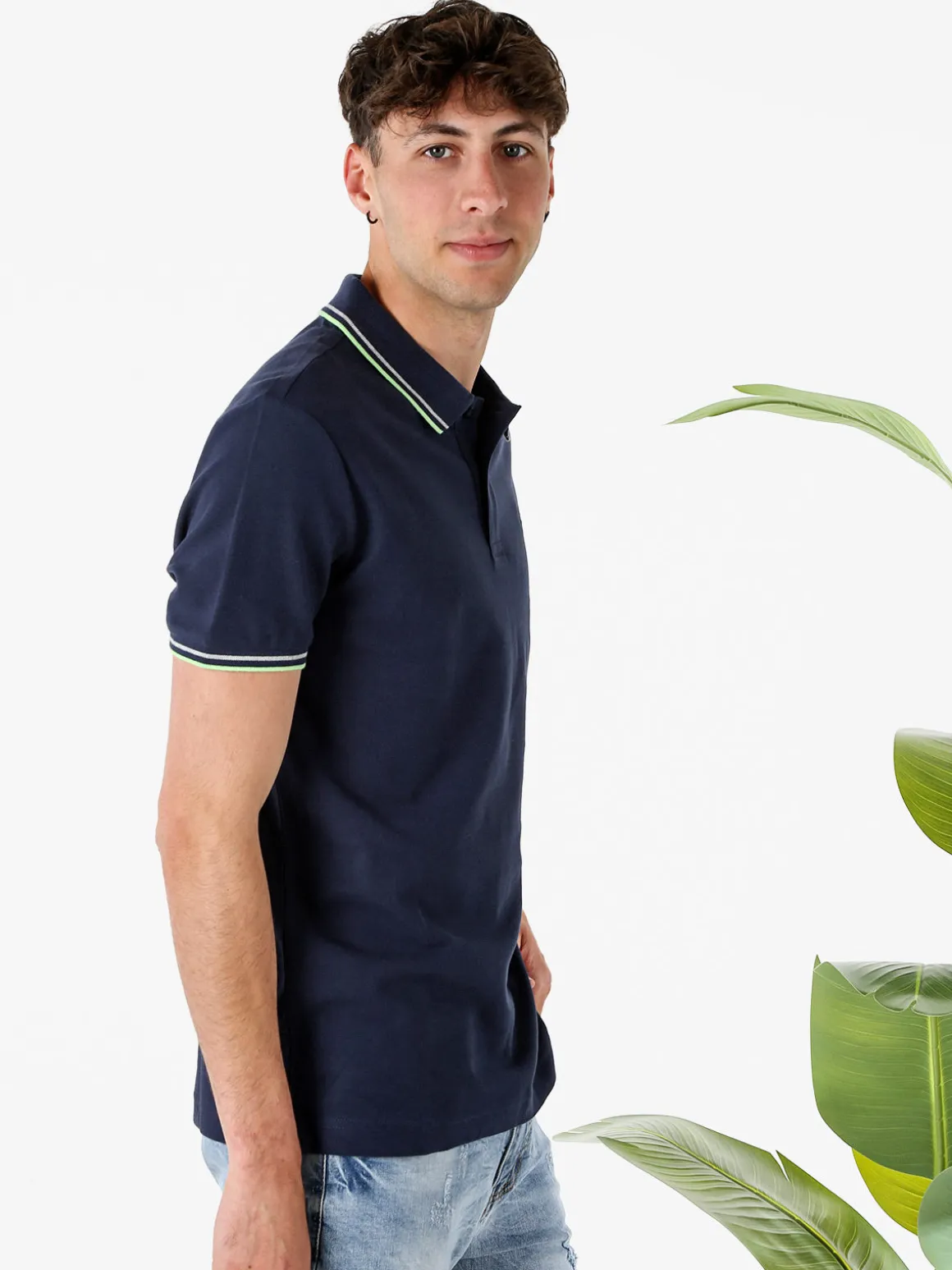 Lotto Polo da uomo in cotone a maniche corte - blu scuro
