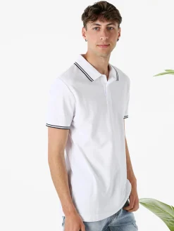 Lotto Polo da uomo in cotone a maniche corte - bianco