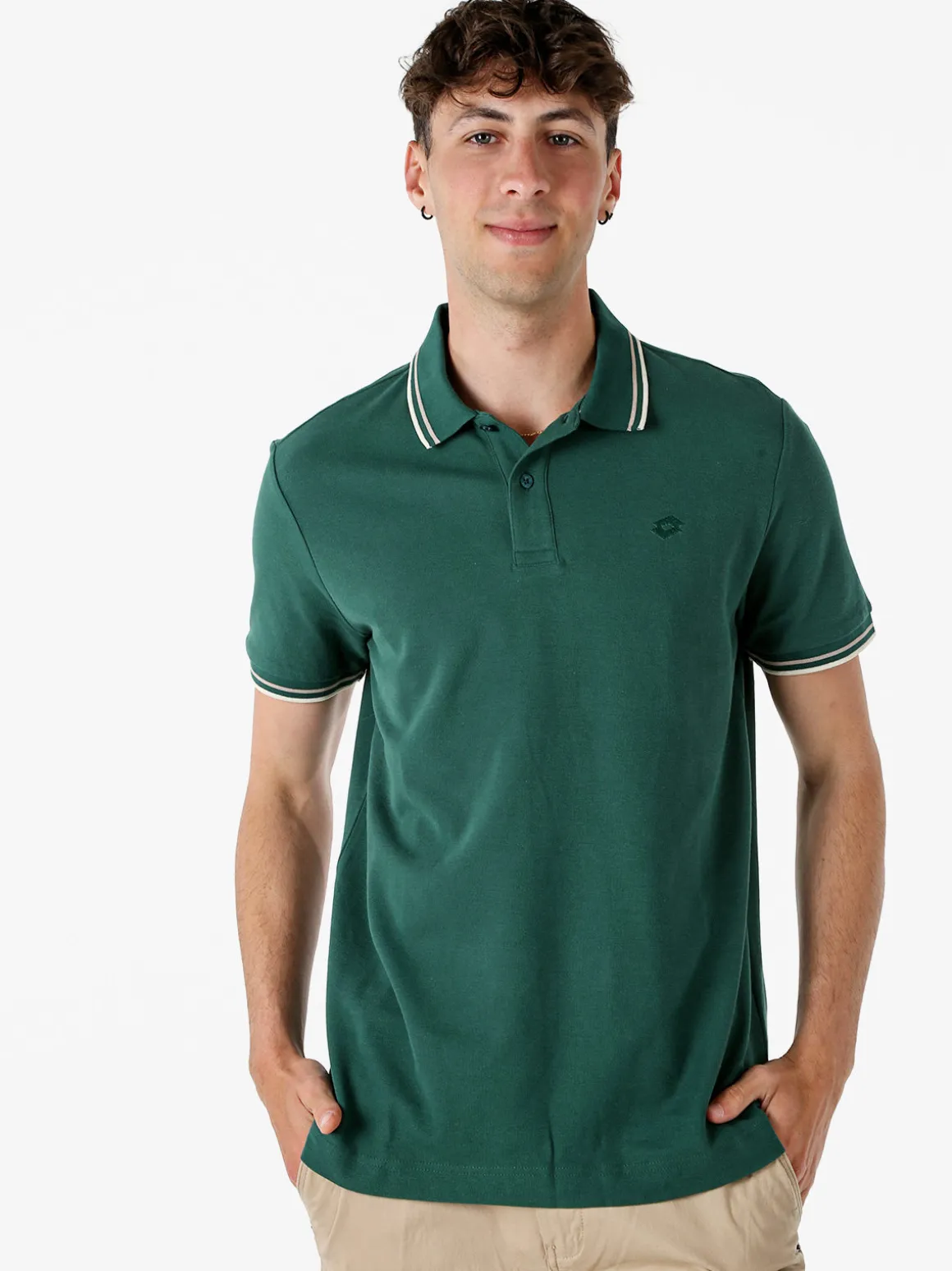 Lotto Polo da uomo in cotone a maniche corte - verde
