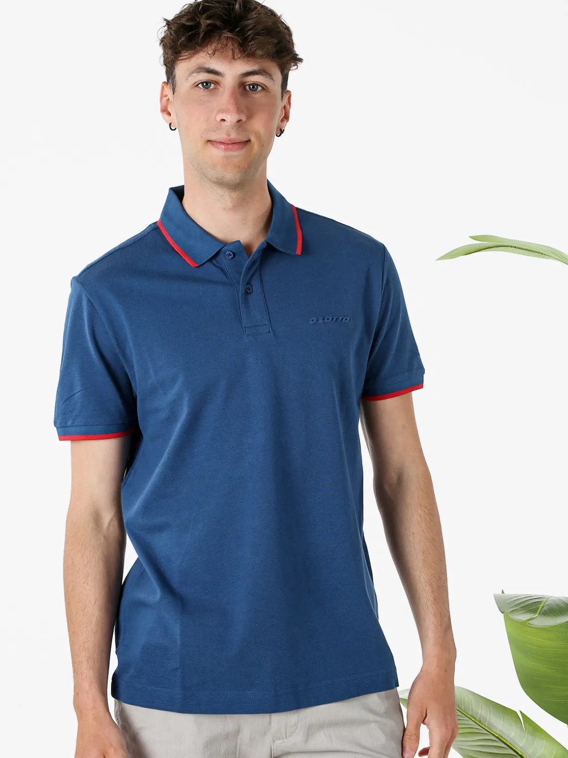 Lotto Polo da uomo in cotone a maniche corte - blu