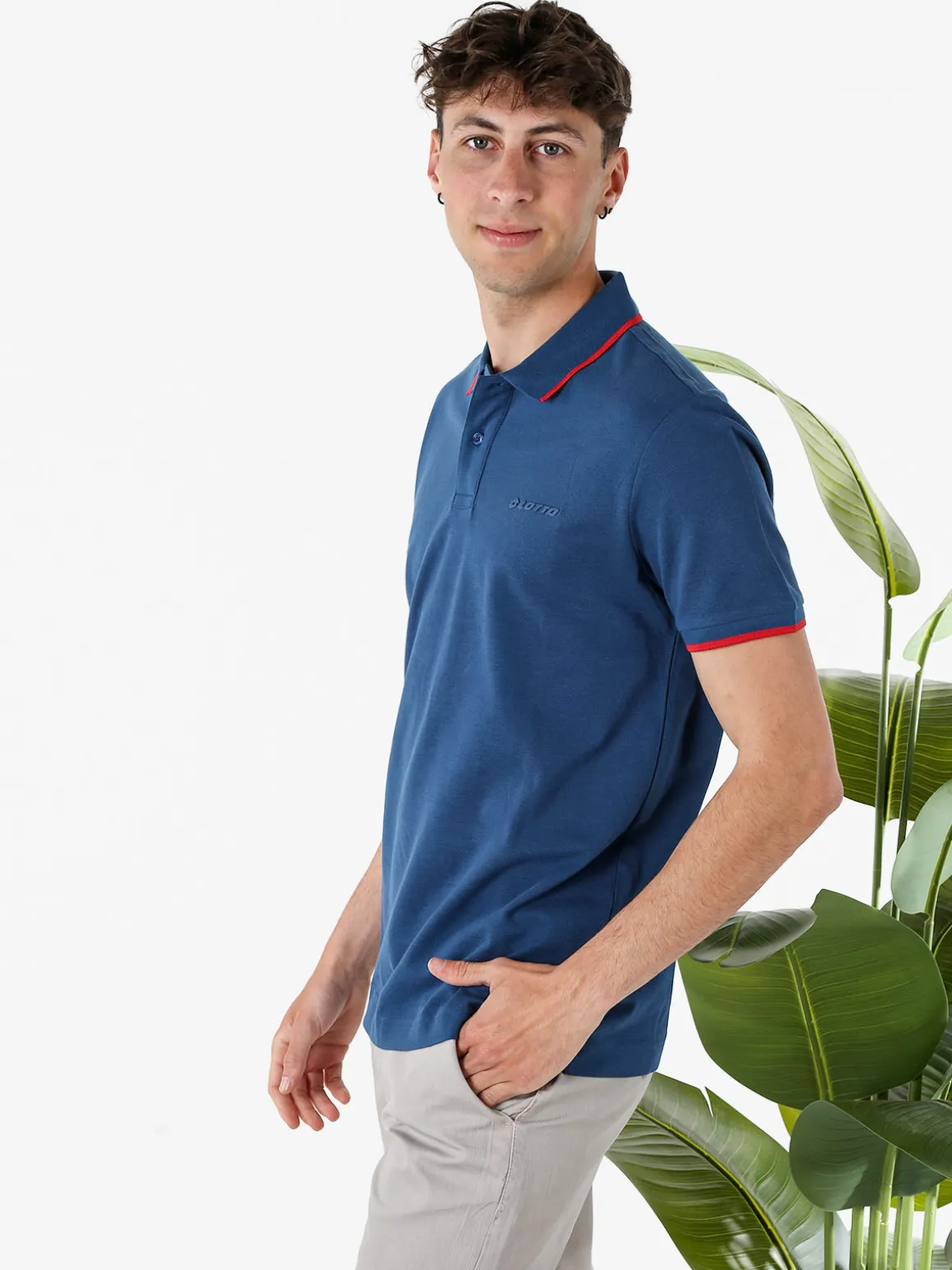 Lotto Polo da uomo in cotone a maniche corte - blu