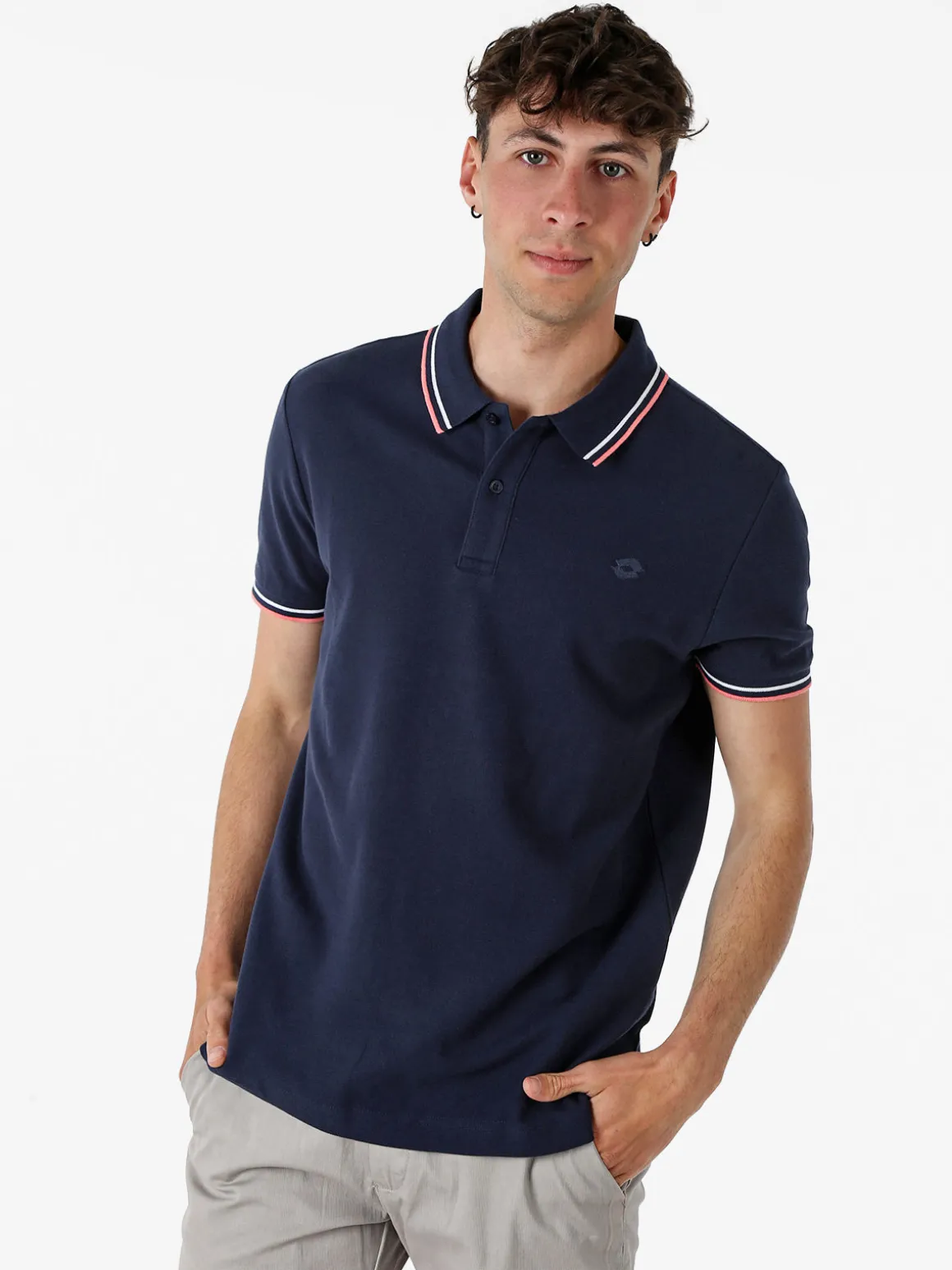 Lotto Polo da uomo in cotone a maniche corte - blu