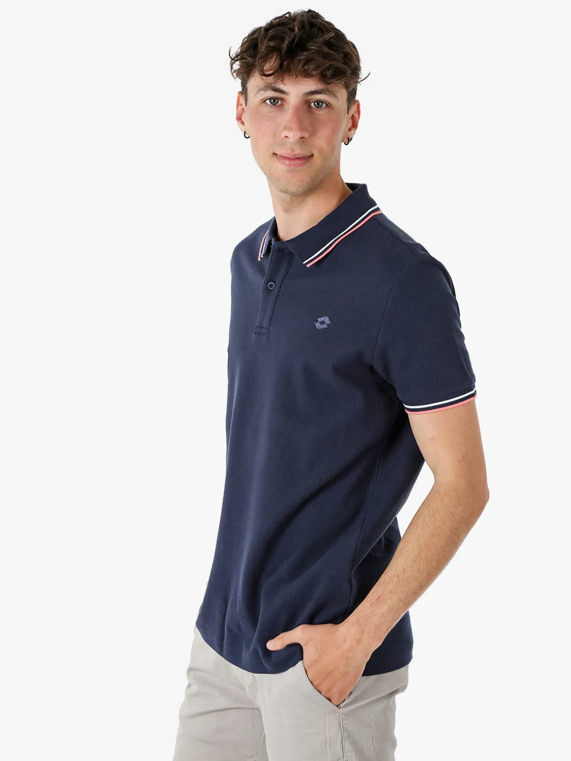 Lotto Polo da uomo in cotone a maniche corte - blu