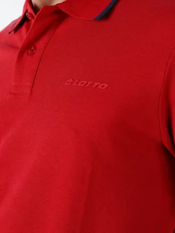 Lotto Polo da uomo in cotone a maniche corte - rosso