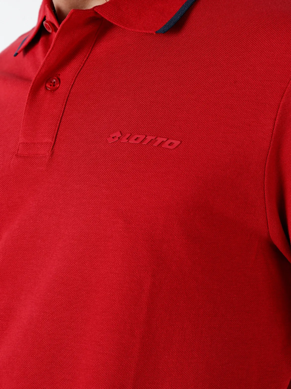 Lotto Polo da uomo in cotone a maniche corte - rosso