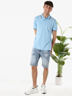 Lotto Polo da uomo in cotone a maniche corte - azzurro
