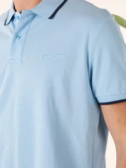 Lotto Polo da uomo in cotone a maniche corte - azzurro
