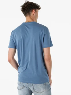 Lotto T-shirt girocollo da uomo in misto cotone - bluette