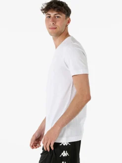 Lotto T-shirt girocollo da uomo in misto cotone - bianco