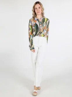 Louise Doro Camicia donna multicolore con scollo a V