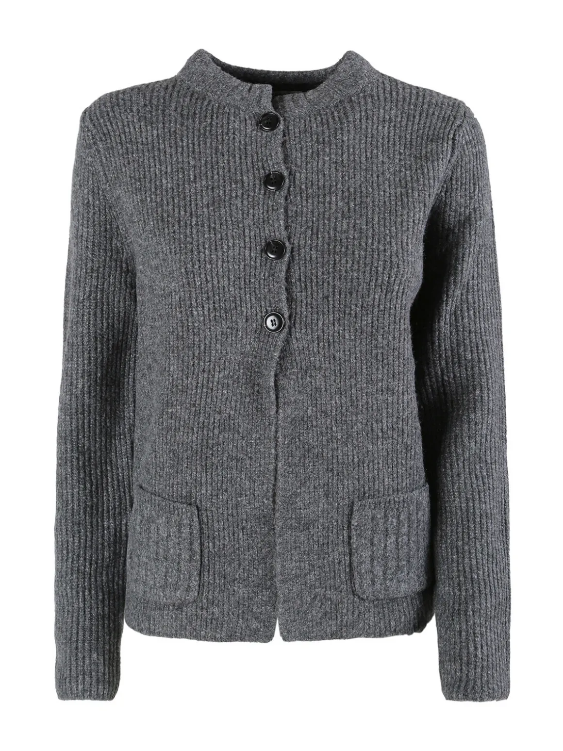 Louise Doro Cardigan donna in maglia con bottoni e taschini - grigio scuro