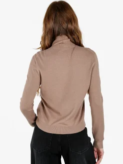Louise Doro Dolcevita donna in maglia tinta unita - taupe