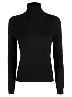 Louise Doro Dolcevita donna in maglia tinta unita - nero