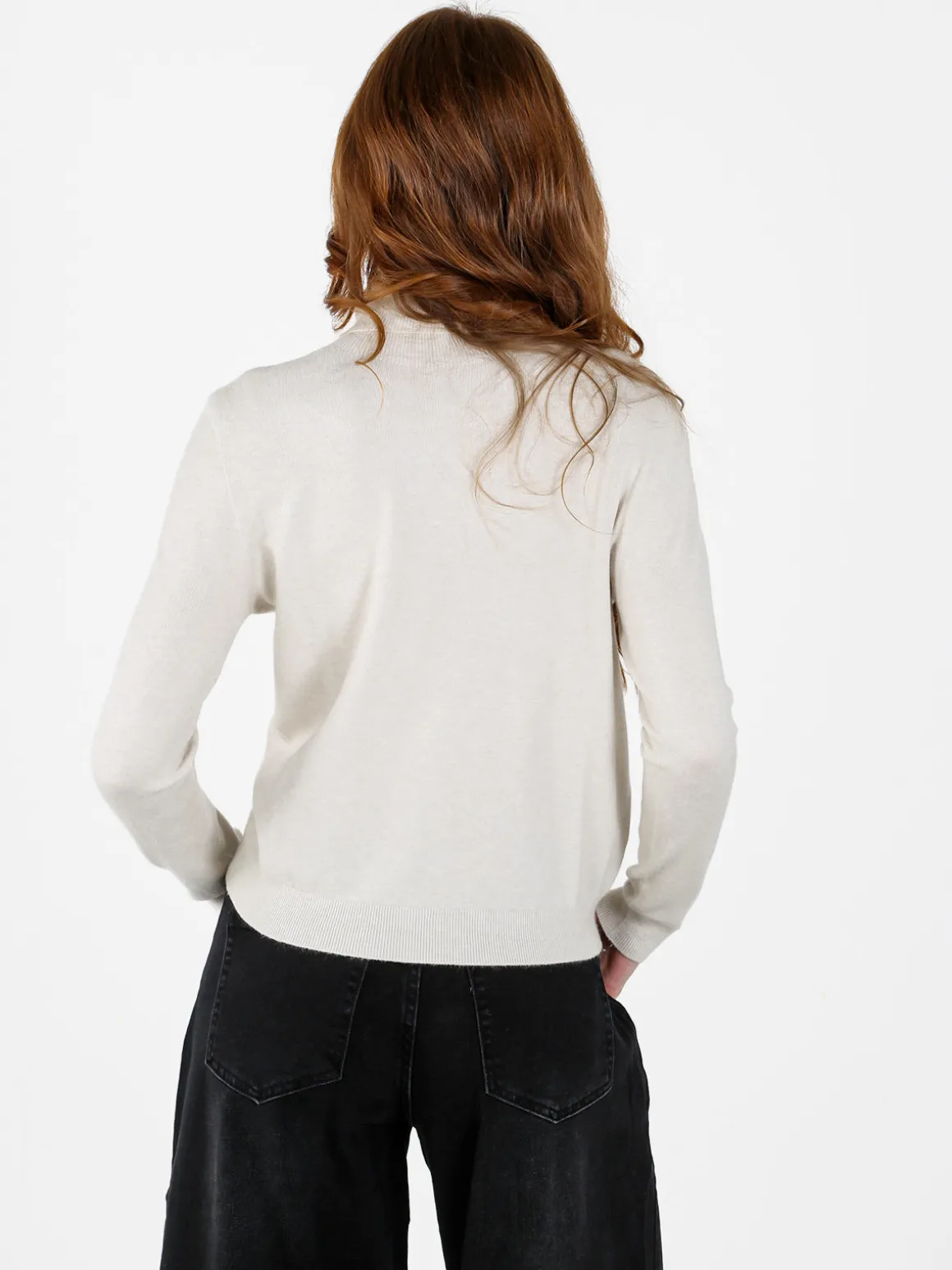 Louise Doro Dolcevita donna in maglia tinta unita - panna