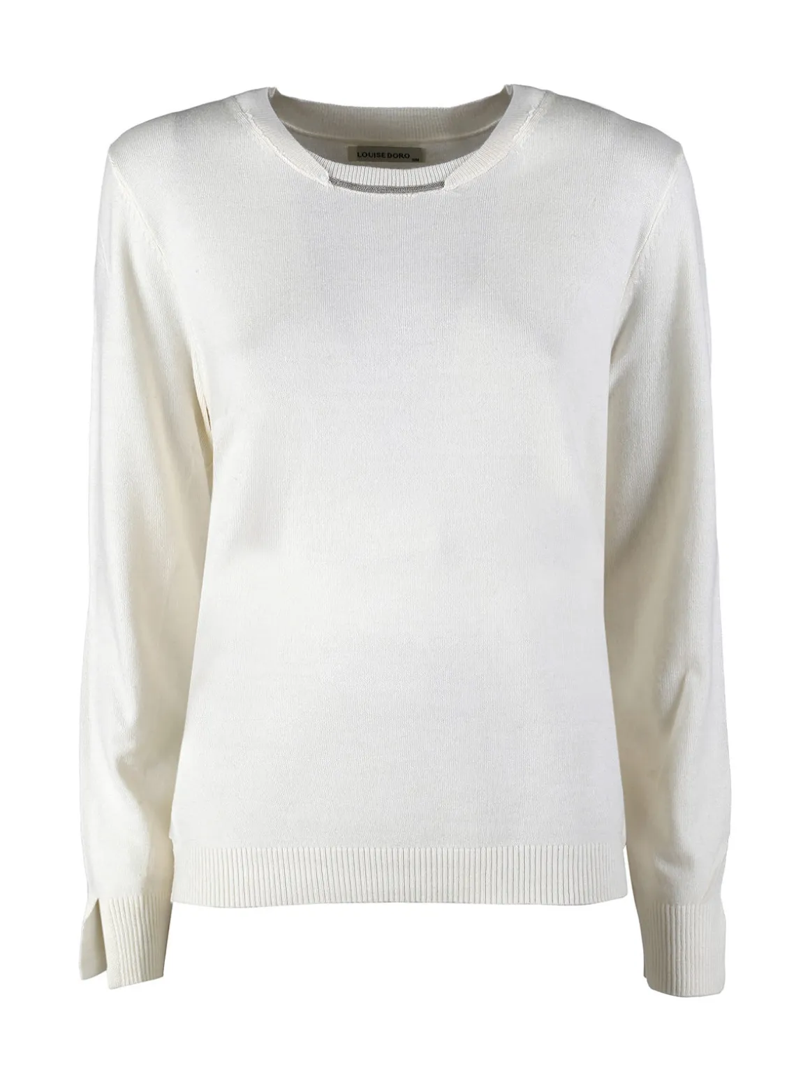 Louise Doro Maglia donna con girocollo decorato - bianco