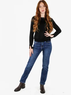 Louise Doro Maglia donna con girocollo decorato - nero