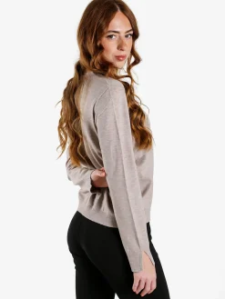 Louise Doro Maglia donna con girocollo decorato - sabbia