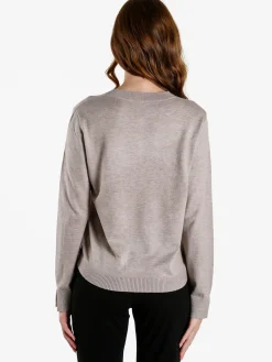 Louise Doro Maglia donna con girocollo decorato - sabbia