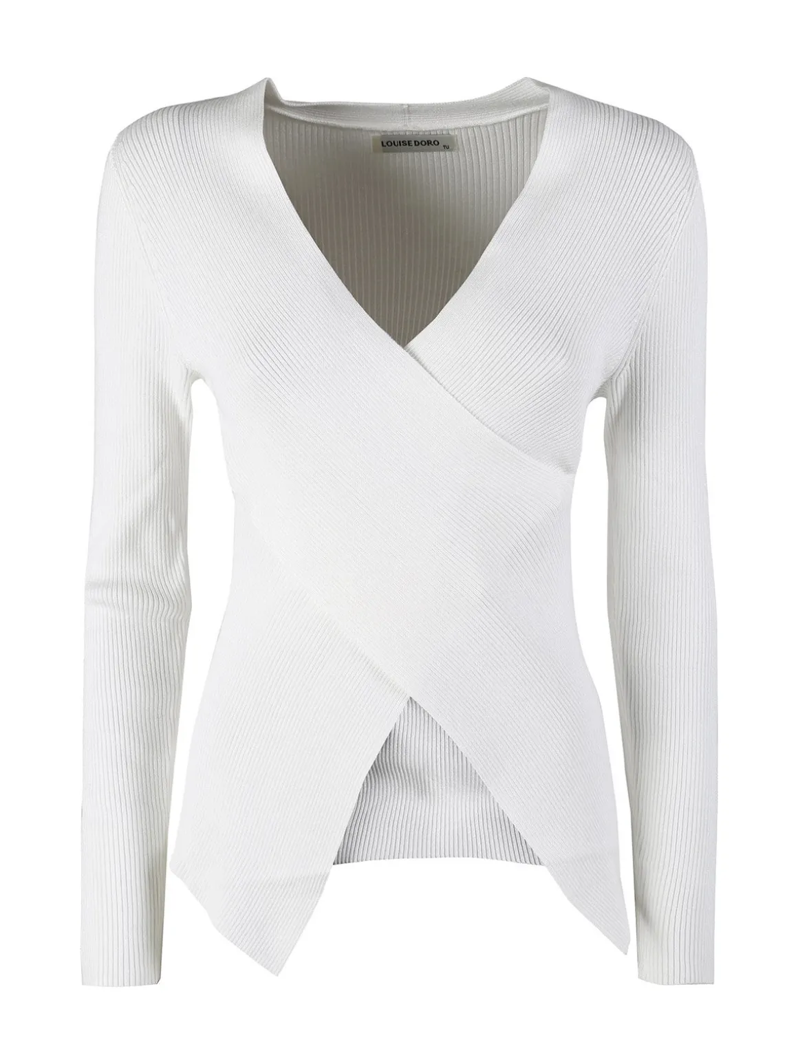 Louise Doro Maglia donna incrociata con finale a punta - bianco