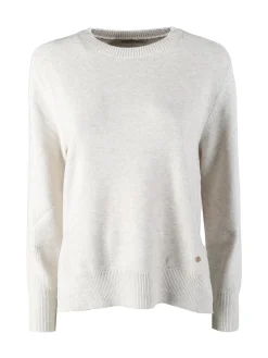 Louise Doro Maglia donna tinta unita con spacchi laterali - beige